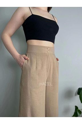 شلوار قهوه ای زنانه کتان Hazel - کد 720974281