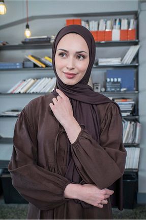 شال قهوه ای زنانه پنبه ای A/F fezah prive - کد 869051337