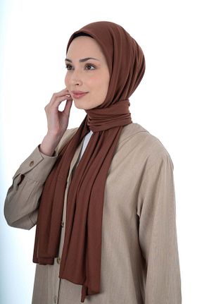 شال قهوه ای زنانه پنبه ای A/F fezah prive - کد 869048331