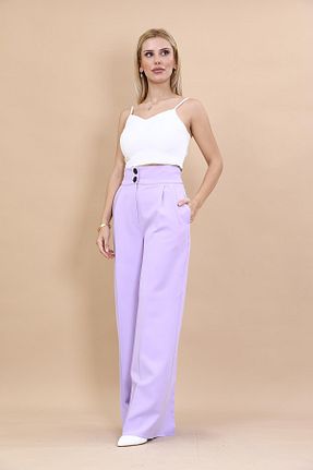 شلوار بنفش زنانه پارچه ÖNDER ÖZSOY - کد 869049076