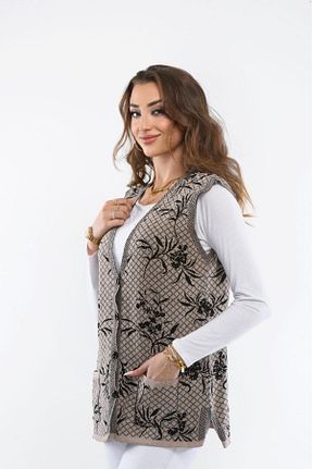 جلیقه سایز بزرگ قهوه ای زنانه سایز بزرگ MADAM PARS - کد 869670566