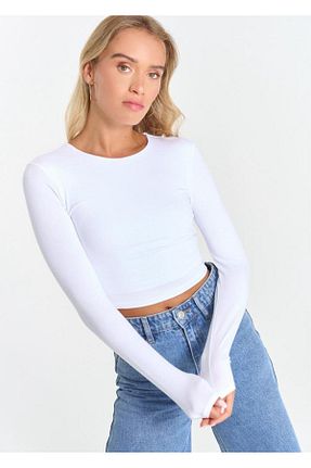 بادی سفید زنانه یقه دوچرخه Butik - کد 869063320