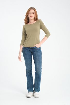 بلوز خاکی زنانه ساده pour la riviere - کد 869050713