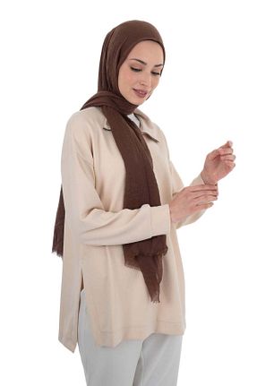 شال قهوه ای زنانه پنبه ای A/F fezah prive - کد 869052674