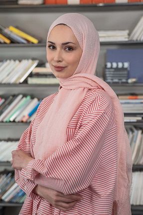 شال صورتی زنانه پنبه ای A/F fezah prive - کد 869055214