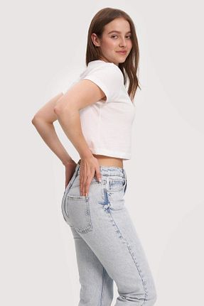 تیشرت سفید زنانه کراپ Butik - کد 869068572