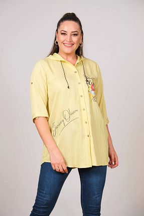 پیراهن سایز بزرگ زرد زنانه گشاد Lady Majestic - کد 305762869