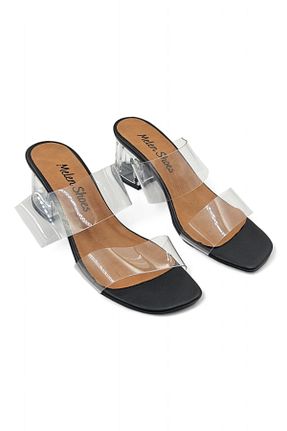 دمپائی مشکی زنانه چرم مصنوعی Melen Shoes - کد 650573759