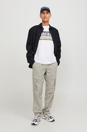 شلوار جین بژ مردانه پاچه لوله تفنگی Jack & Jones - کد 797357385