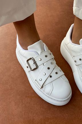 کفش اسنیکر سفید زنانه چسبی Mupa Shoes - کد 767140098