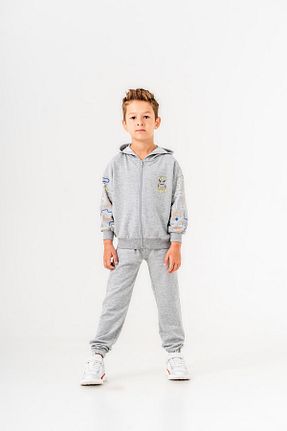 ست بالاتنه و پائین تنه طوسی بچه گانه بافت Mışıl Kids - کد 853992172
