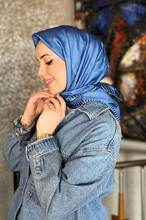 روسری آبی پلی استر Armine - کد 832317851