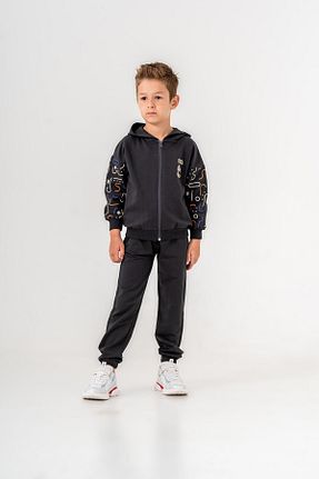 ست بالاتنه و پائین تنه طوسی بچه گانه بافت Mışıl Kids - کد 853992218