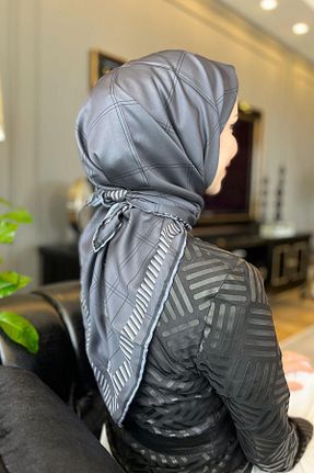 روسری طوسی پلی استر Armine - کد 832317655