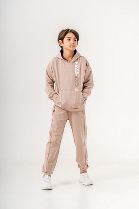 ست بالاتنه و پائین تنه بژ بچه گانه بافت Mışıl Kids - کد 853552536