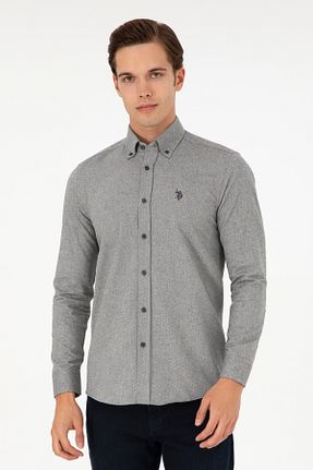پیراهن طوسی مردانه یقه پیراهنی U.S. Polo Assn. - کد 869193257
