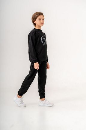 ست بالاتنه و پائین تنه مشکی بچه گانه بافت Mışıl Kids - کد 853885029