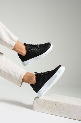 کفش اسنیکر مشکی مردانه بند دار L.A Polo - کد 774028647