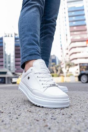 کفش اسنیکر سفید مردانه بند دار L.A Polo - کد 739046335