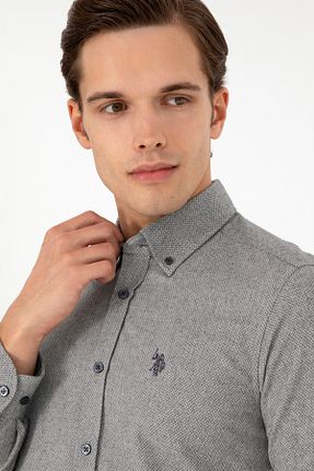 پیراهن طوسی مردانه یقه پیراهنی U.S. Polo Assn. - کد 869193257