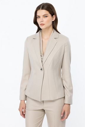 کت بژ زنانه رگولار Ekol - کد 869202149