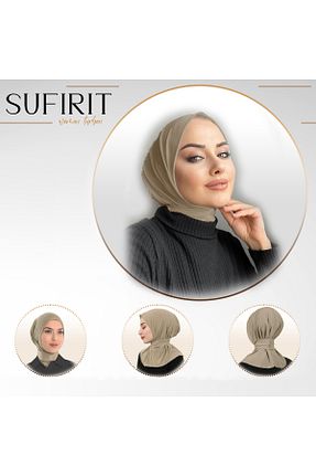 روسری بژ پنبه پلی استر Sufirit - کد 869208571