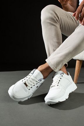 کفش اسنیکر سفید مردانه بند دار L.A Polo - کد 835871221
