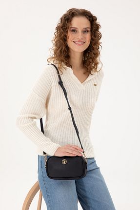 کیف دوشی سرمه ای زنانه چرم مصنوعی U.S. Polo Assn. - کد 869202405