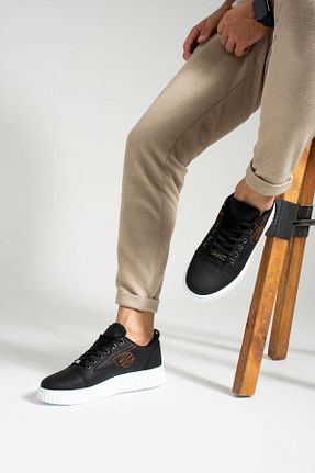 کفش اسنیکر مشکی مردانه بند دار L.A Polo - کد 775830454