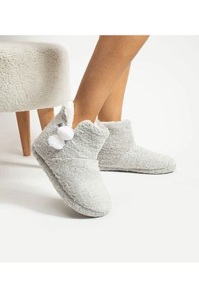 بوت خانگی طوسی زنانه مخملی MODA - کد 869211226