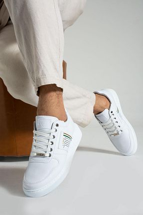 کفش اسنیکر سفید مردانه بند دار L.A Polo - کد 775778390