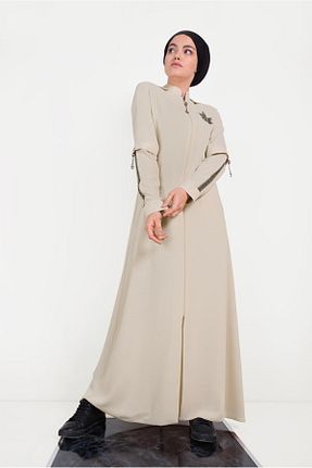 مانتو بلند حجاب بژ زنانه Alvina - کد 869227315