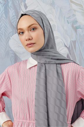 شال طوسی زنانه ابریشم A/F fezah prive - کد 869238905