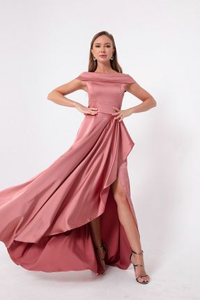 لباس مجلسی و فارغ التحصیلی صورتی زنانه الاستین Lafaba - کد 347020340