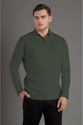پلیور خاکی مردانه ساده COONLESS - کد 863176436