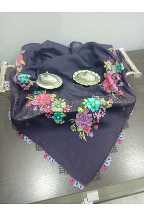 دستمال گردن بنفش زنانه پنبه ای İyisini İstersen - کد 869269382