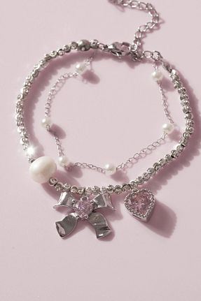 دستبند جواهر زنانه زیرکن AŞIK ACCESSORIES - کد 869291836