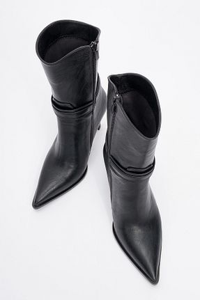 بوت / نیم بوت مشکی زنانه چرم مصنوعی luvishoes - کد 869297993