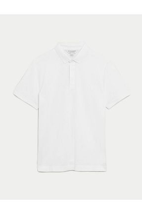 پولوشرت سفید مردانه پنبه ای Marks & Spencer - کد 814768598