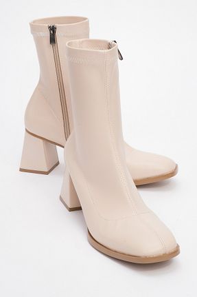 بوت / نیم بوت بژ زنانه چرم مصنوعی luvishoes - کد 869294142