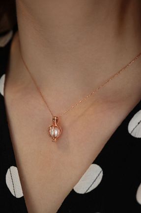 گردنبند نقره صورتی زنانه 925 عیار Işıltı Silver - کد 869294682
