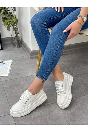 کفش اسنیکر سفید زنانه بند دار ERVANIN BUTİĞİ - کد 830306300