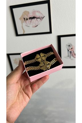 دستبند استیل (فولاد) طلائی زنانه استیل ضد زنگ Seymaccessories - کد 869322349
