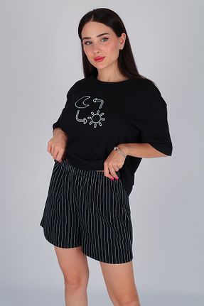 ست لباس راحتی مشکی زنانه چاپی FACETTE - کد 837083600