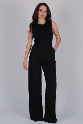 شلوار مشکی زنانه پلی ویسکون FACETTE - کد 806368611