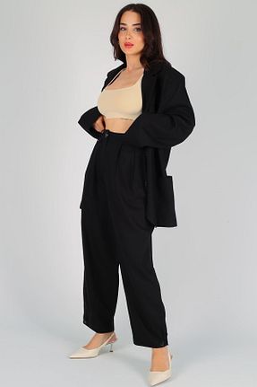 شلوار مشکی زنانه کتان FACETTE - کد 832663393