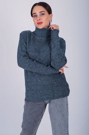 پلیور سرمه ای زنانه ساده FACETTE - کد 358122540