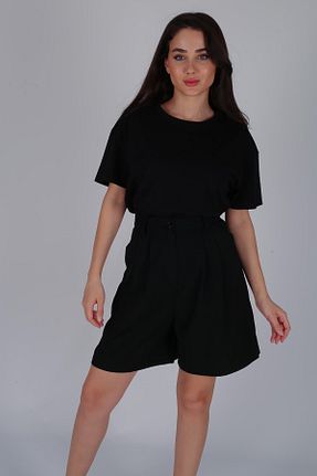 شلوارک و برمودا مشکی زنانه Straight FACETTE - کد 813351961