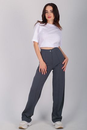 شلوار طوسی زنانه لیکرا FACETTE - کد 713352499