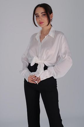 بلوز سفید زنانه ساده FACETTE - کد 819459465